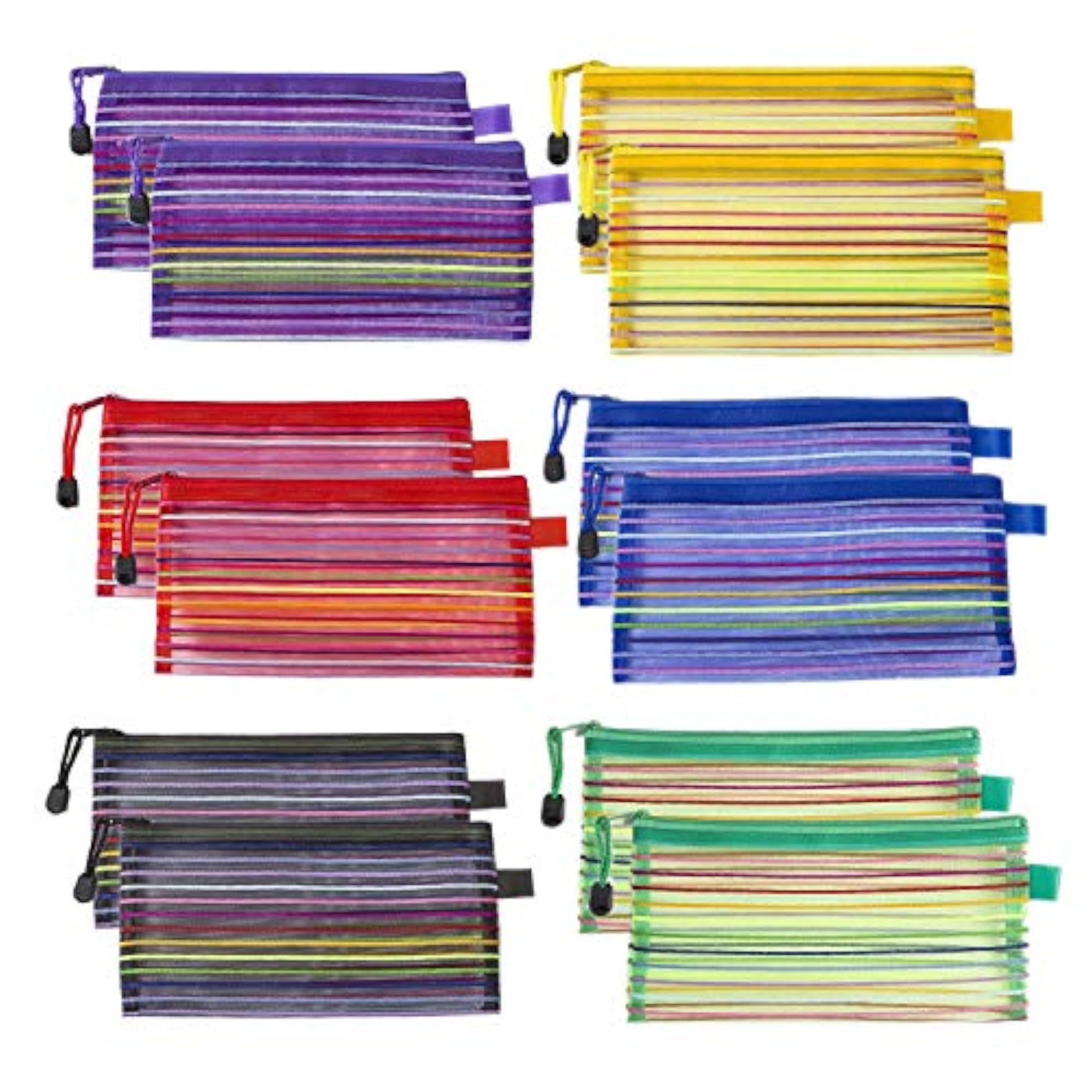 Zipper Mesh Pouch 6 Colors, Multipurpose Storage Bag